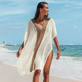 Beige Mesh Square Cover-up