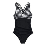 Black Gingham One-piece Swimsuit