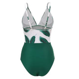 Green Banana Leaf One-piece Swimsuit