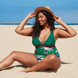Green One-piece Plus Size Swimsuit