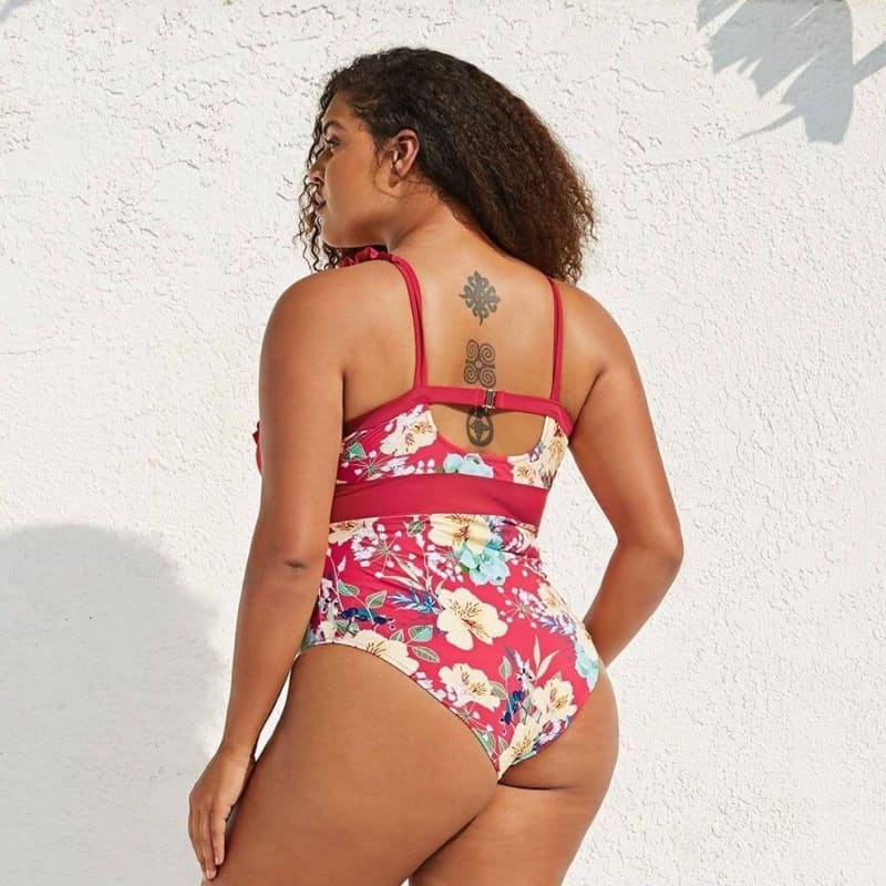 Red One-piece Plus Size Swimsuit