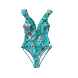 Sapphire Floral Ruffled One-piece Swimsuit