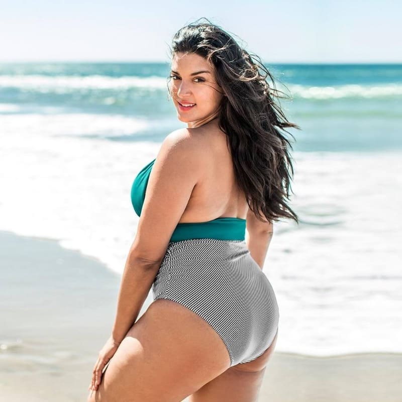 Teal Plus Size One-piece Swimsuit