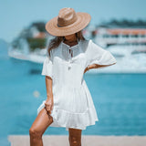 White Tassel Tie Front Cover-up Dress