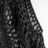 Black Crochet Fringe Trim Cover-up