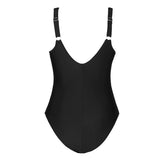 Black Mesh Plus Size One-piece Swimsuit