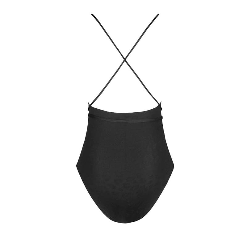 Black Wrap Tie One-piece Swimsuit