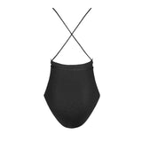 Black Wrap Tie One-piece Swimsuit