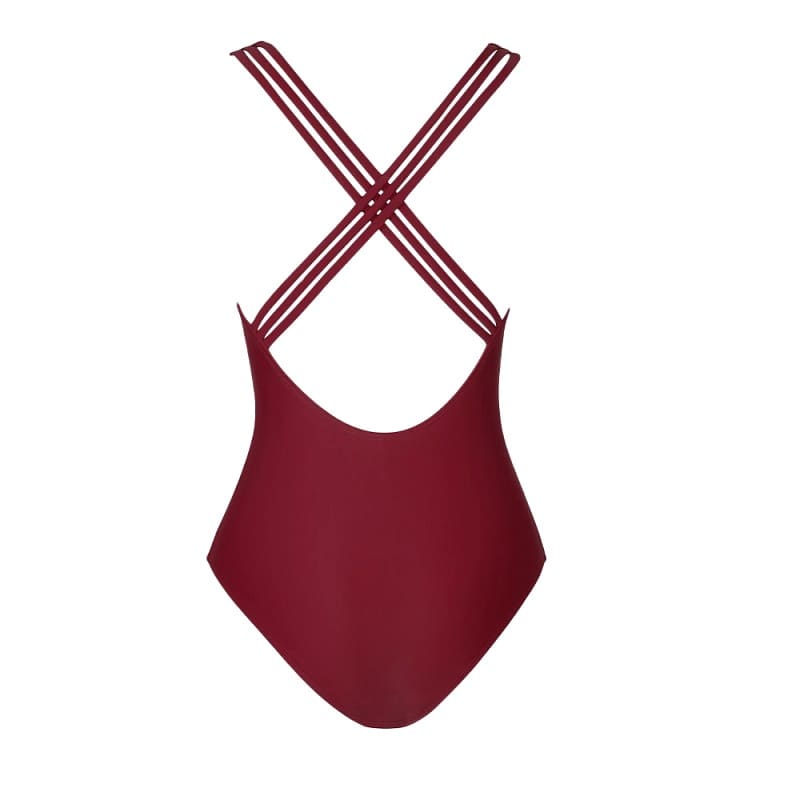 Criss-cross Red One-piece Swimsuit
