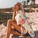 Floral Print Buttoned Bikini Cover-up