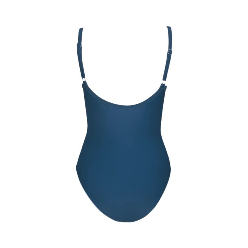Navy Blue Mesh One-piece Swimsuit