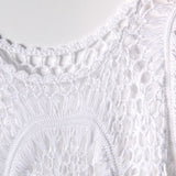 White Crochet Fringe Trim Cover-up