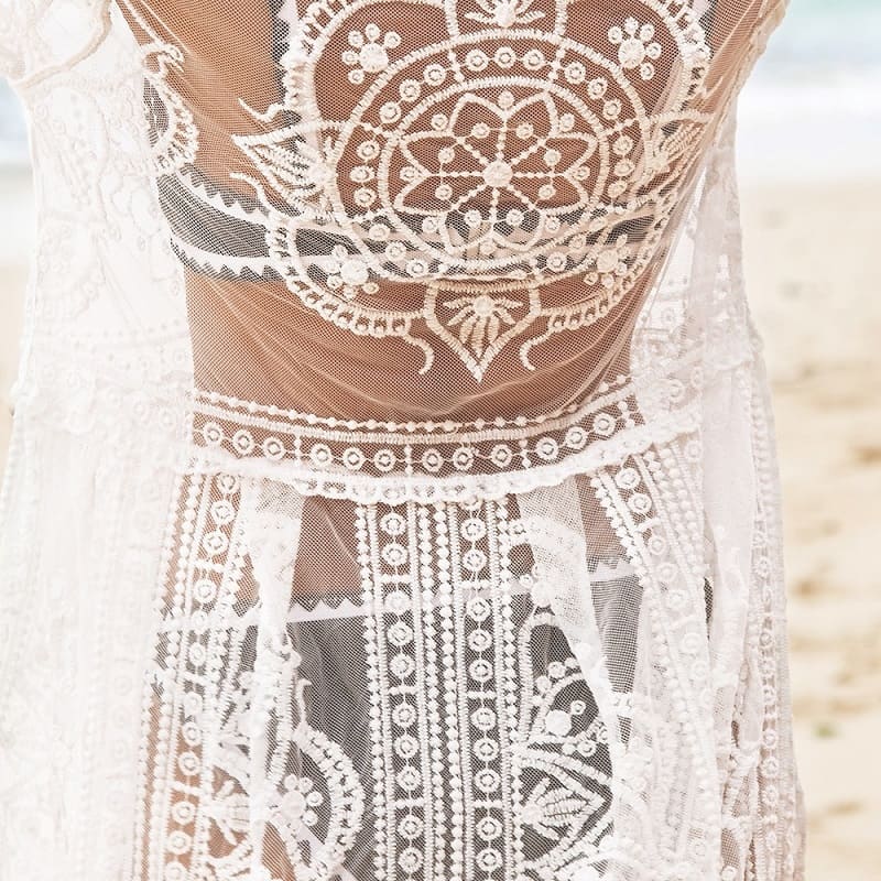 White Lace Crochet Cover-up